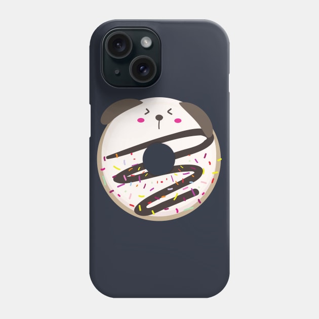 Vanilla Kawaii Donut Dog Phone Case by InkyArt