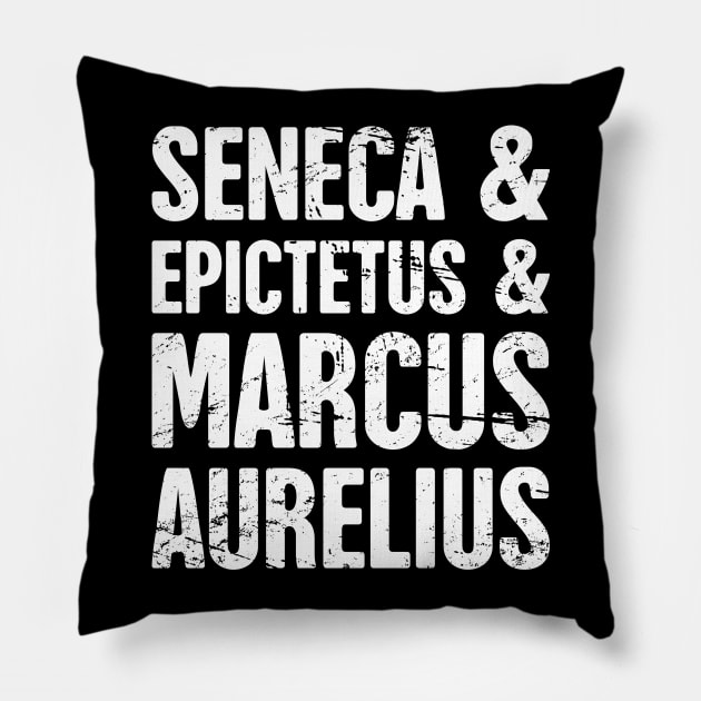 Famous Stoics | Stoicism Design Pillow by Wizardmode