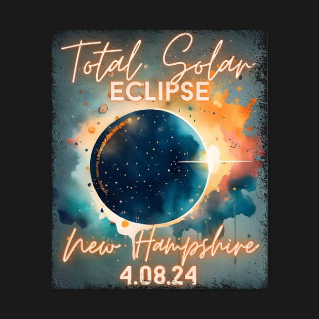 Total Solar Eclipse 2024 New Hampshire Art Science Men Women Kids by AimArtStudio