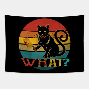 What Murderous Cat Holding Knife Halloween Costume Gift Tapestry