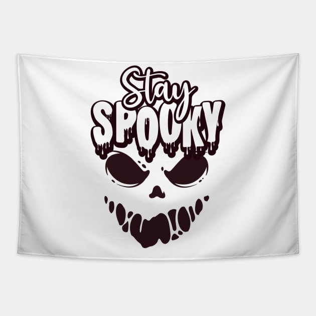 STAY SPOOKY HALLOWEEN SCARY FACE MASK Tapestry by DAZu