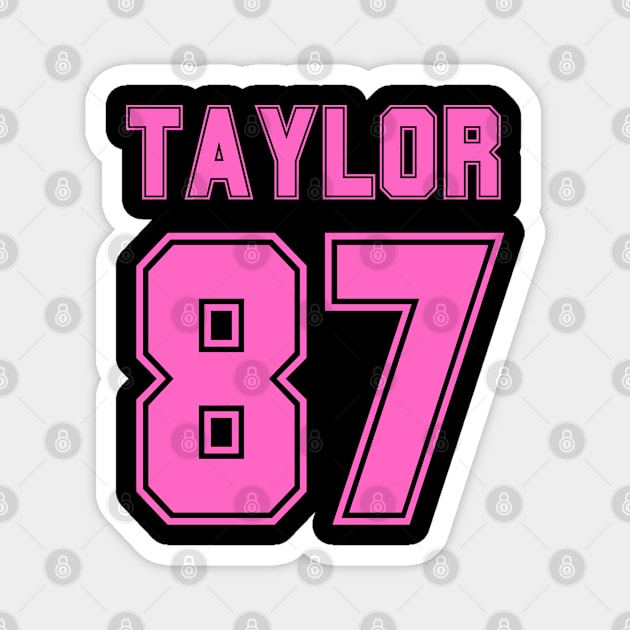 Pink Numbers Taylor 87 Magnet by adil shop