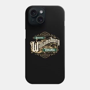 Beautiful Williamsburg Virginia Vintage Style Ornate Design Phone Case