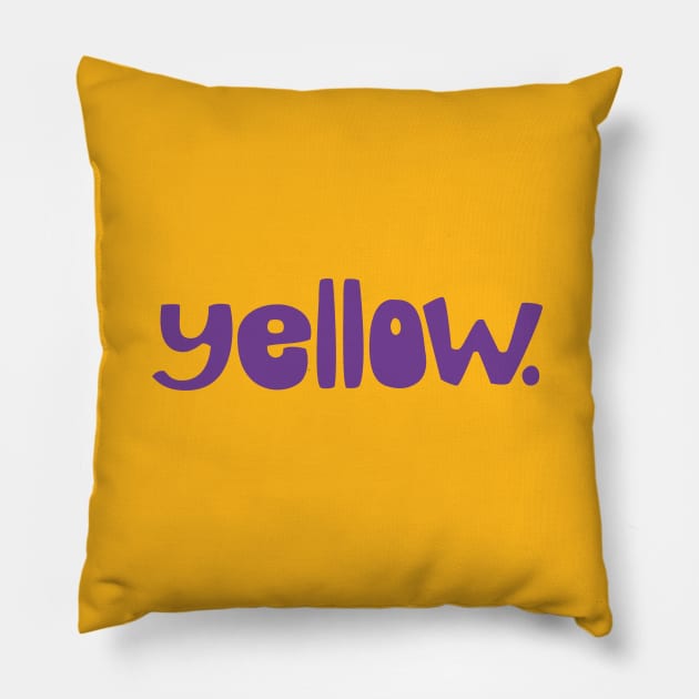Yellow on purple Pillow by Pigbanko