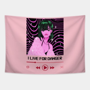 I Live For Danger Anime Girl Tapestry