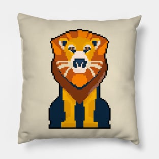 Regal Roar: Pixel Art Lion Design for Fashionable Attire Pillow