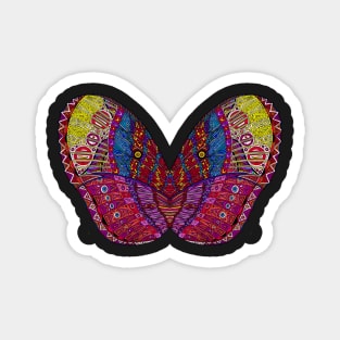 Psychedelic Abstract colourful work 103 Crest Butterfly Magnet