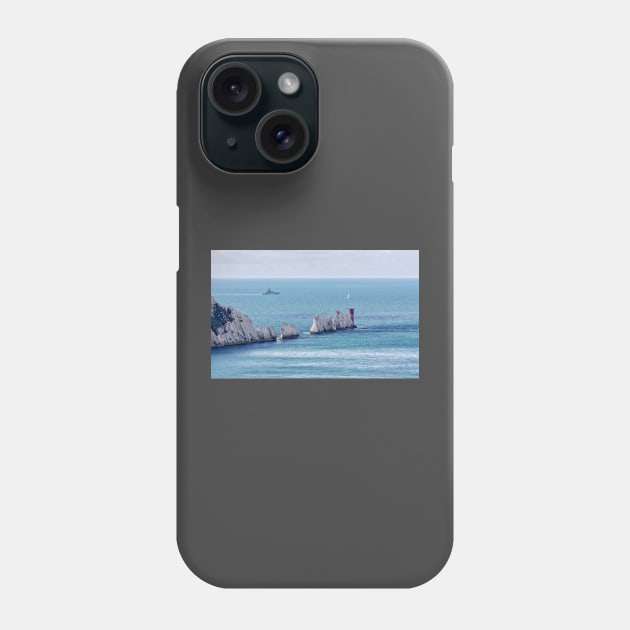 The Needles with passing Boat Phone Case by GeoffCarpenter