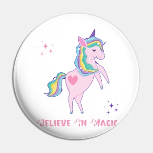 Believe In magic Unicorn, Stars, Heart Pin