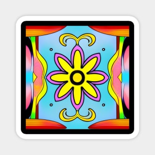 Psychedelic Flower 4 | AI Generated design by @remlorart T-Shirt Magnet