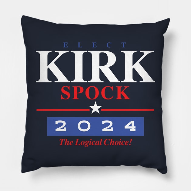 Kirk Spock 2024 Pillow by MindsparkCreative