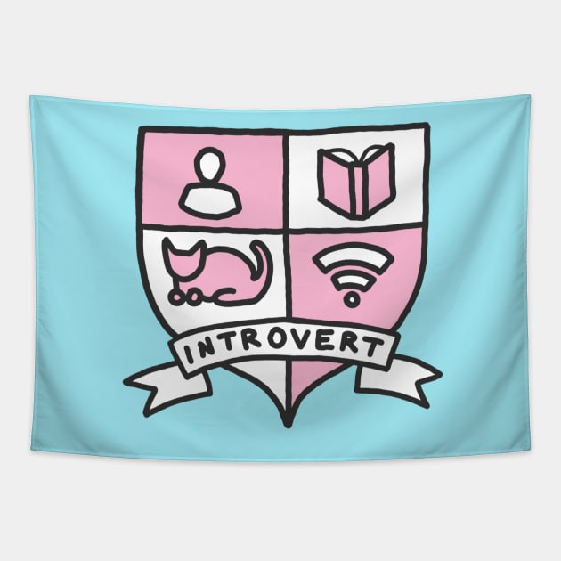 Introvert cat lady netflix wifi books fandom reading awkward print Tapestry by bigkidult