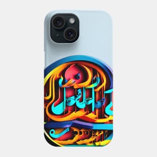 Cheerful Arabic Letters Calligraphy Art Phone Case