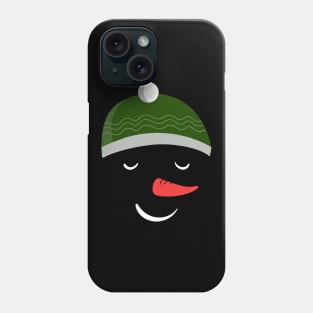 Fun Winter Snowman Face with Hat Design Phone Case