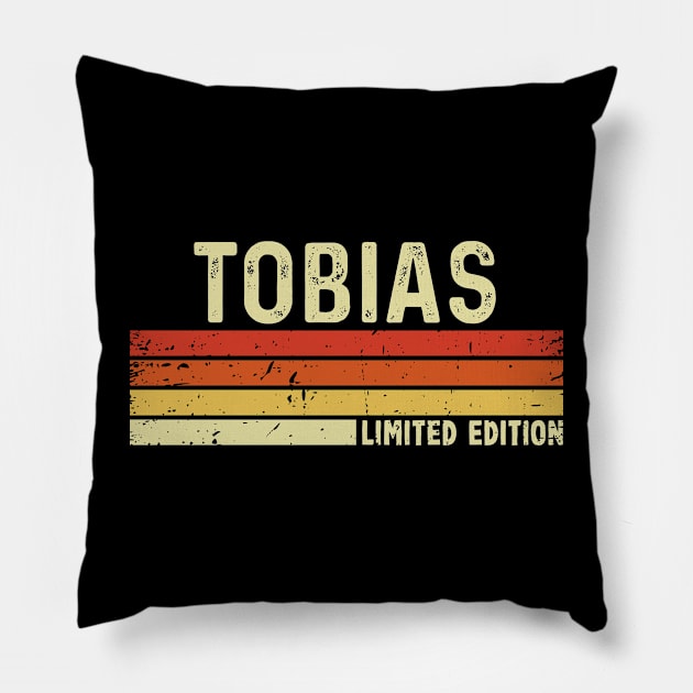 Tobias First Name Vintage Retro Gift For Tobias Pillow by CoolDesignsDz