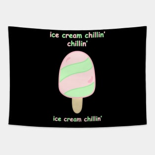 Aesthetic Fruity Ice Cream Logo Design Tapestry