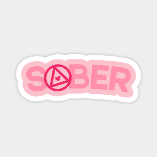 Pink Sober and AA Symbol Magnet