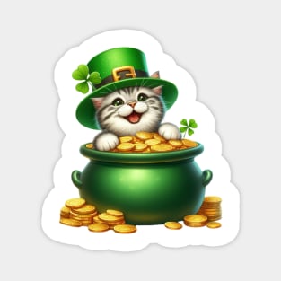 St Patricks Day American Shorthair Cat Magnet