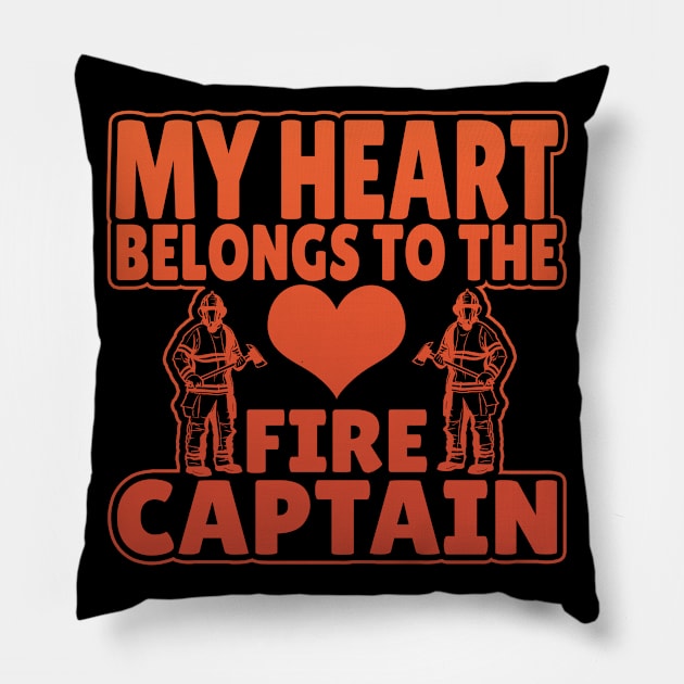 My Heart Belongs to the Fire Captain Pillow by TheLostLatticework