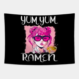 Anime Girl Loves Ramen Tapestry