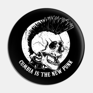 Cumbia is the new PUNK - skull design Pin