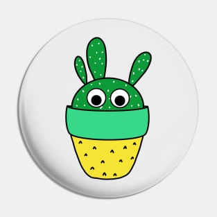 Cute Cactus Design #207: Angels Wings Cactus In Pineapple Pot Pin