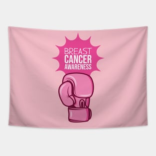 Boxing Glove Breast Cancer Awareness Tapestry