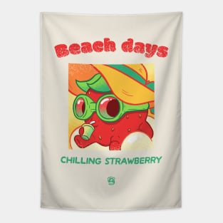 Beach Days Chilling Strawberry with Crest Tapestry