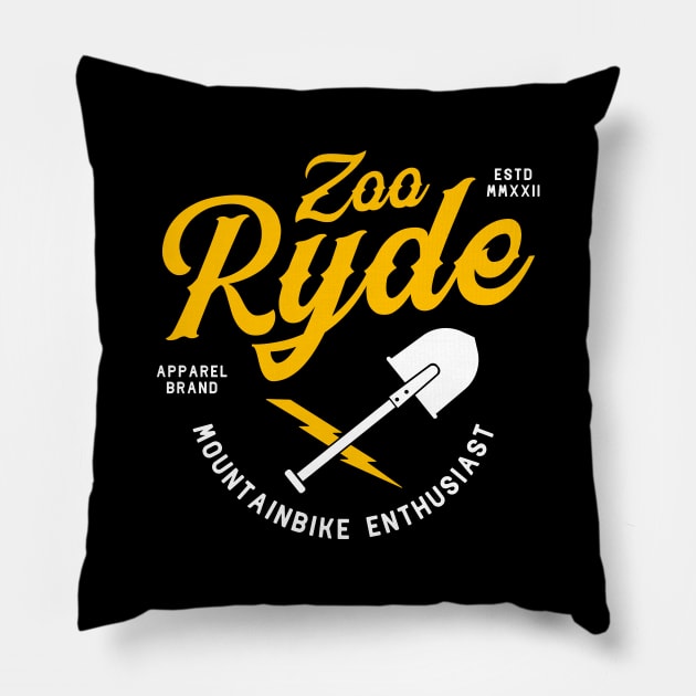 A Vintage Mountain Bike T-shirt. Pillow by ZOO RYDE