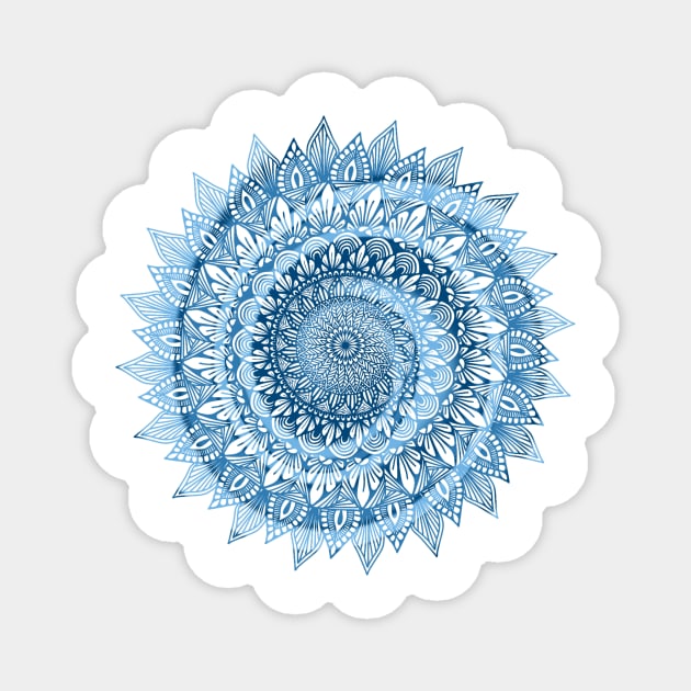 Blue Swirled Mandala Magnet by TheHermitCrab