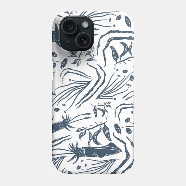 Underwater Animal Kingdom Pattern- Squid Phone Case by PosterpartyCo