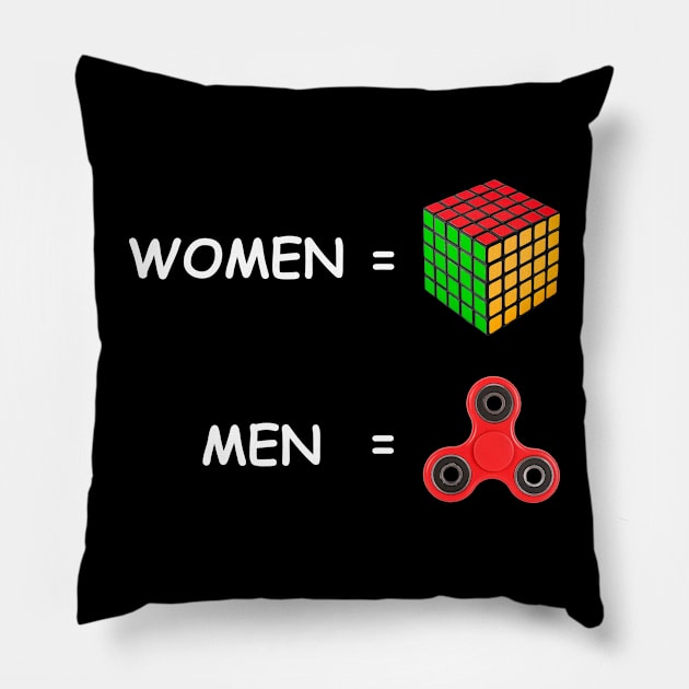 Women and Men differences funny Pillow by Manual Mente Gifts (MMG)