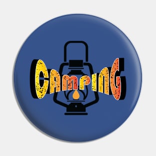 Camping Curved Text Pin