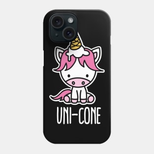 Funny Unicorn pun cute Uni-cone ice cream Kawaii Phone Case