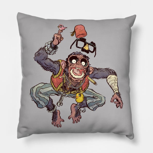 Monkey Standard Time Pillow by jesse.lonergan