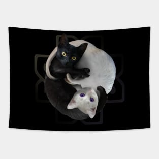 Yin Yang Cats Tapestry