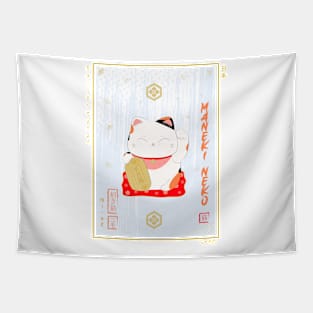 Maneki Neko Ukiyo-e Tapestry