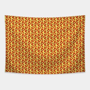 Mushrooms and Leaves Yellow Pattern Tapestry