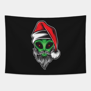 Alien Santa Christmas Holidays UFO Tapestry