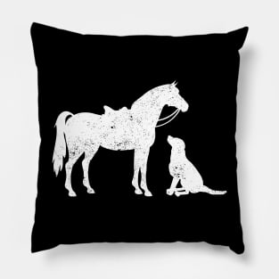 HORSE and DOG Motif Horse Dog Lover Pillow