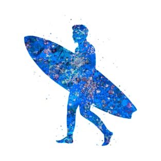 Surfer man blue art T-Shirt