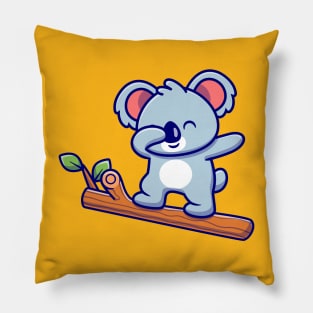 Cute Koala Dabbing On The Tree Pillow