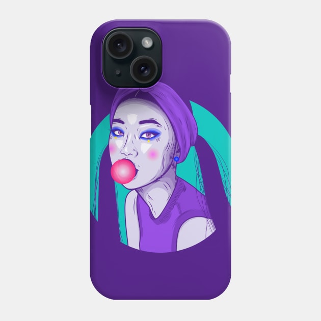 Asian Girl Art Phone Case by Priscila Floriano