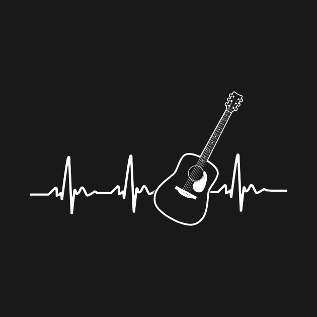 Acoustic guitar heartbeat - perfect gift idea for guitar players, lovers, best gift for birthday, christmas or any occasion, best guitar gift for men, women, kids, boys, girls, father, mother,, by Fanboy04