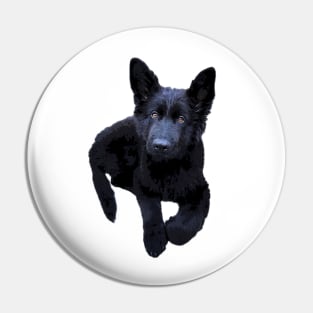 German Shepherd Black Puppy Dog Pin