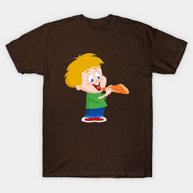 Discover Kid Eating Pizza - Pizza - T-Shirt