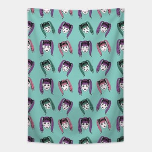 Ponytail Girl Pattern Tapestry