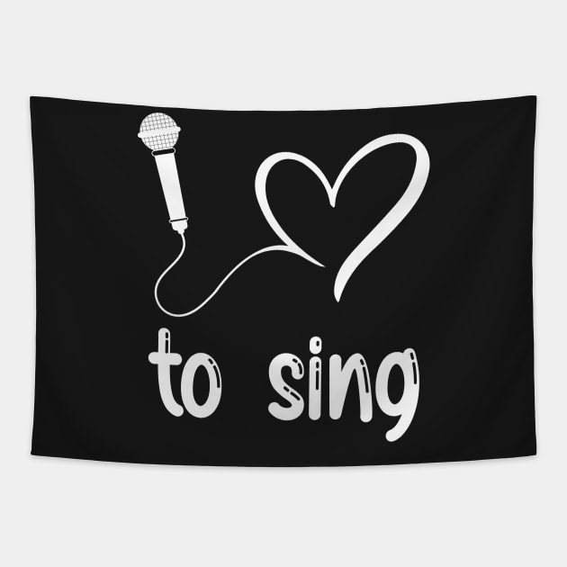 I Love to Sing - Cute heart singer gift design Tapestry by theodoros20