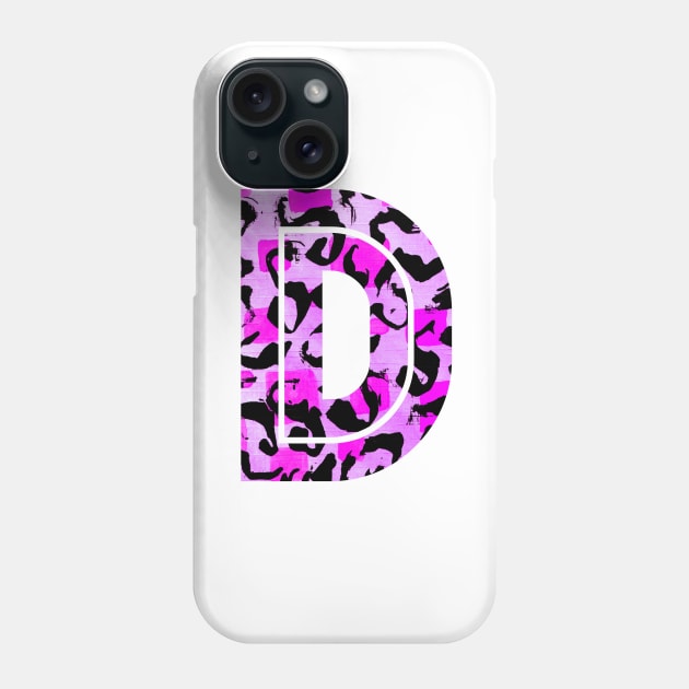 Copy of Abstract Letter D Watercolour Leopard Print Alphabet Phone Case by Squeeb Creative