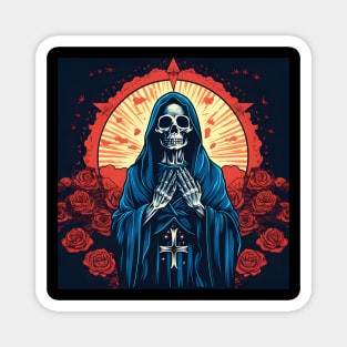 Day Of The Dead - Praying La Calavera Catrina - Santa Muerte Magnet